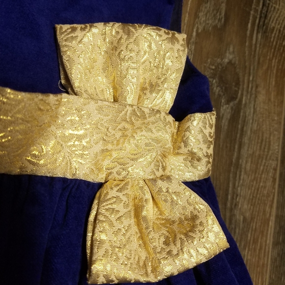 🏷Royal Blue Dress with Gold Bow - Picture 3 of 4